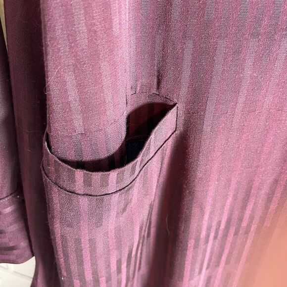 Anne Willi Mexico Purple Satin Stripe Dress Sz 0 - Picture 8 of 9